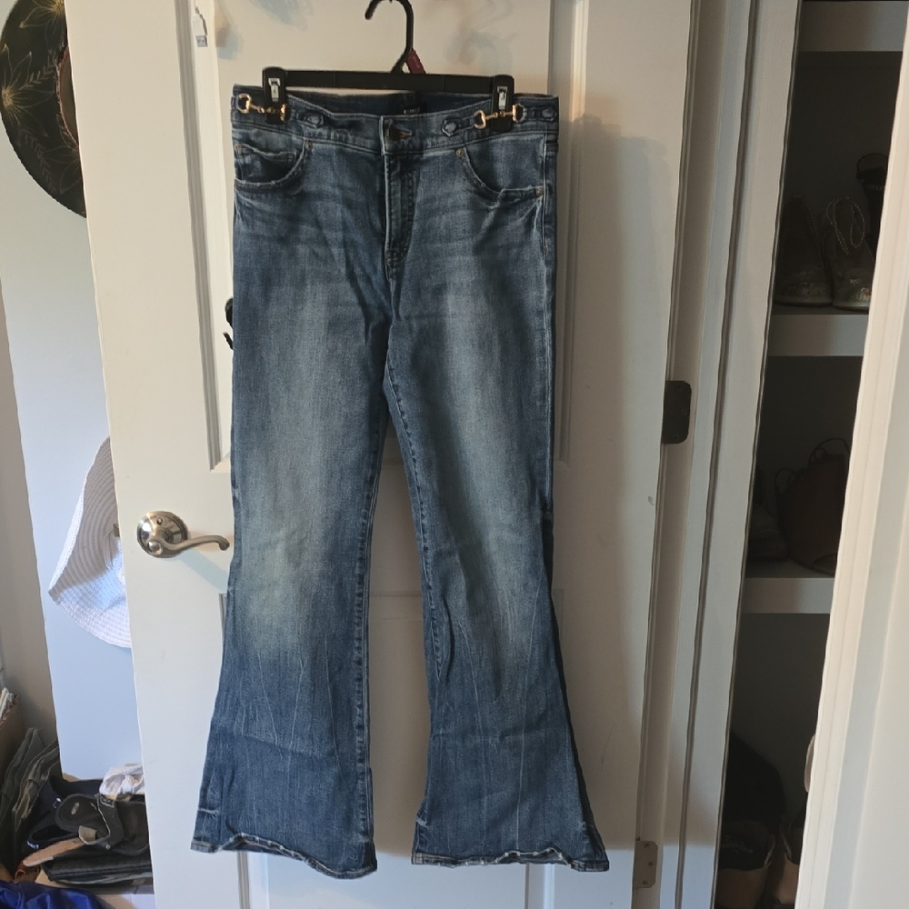 Express Blue Flare Wide Leg Jeans